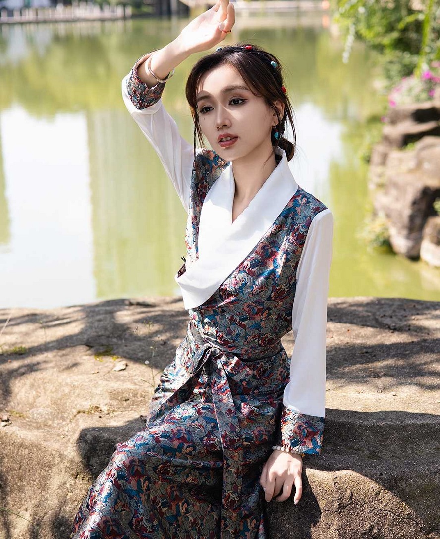 Robe Silk Women - Bola Dress Traditional Tibet Women's Travel