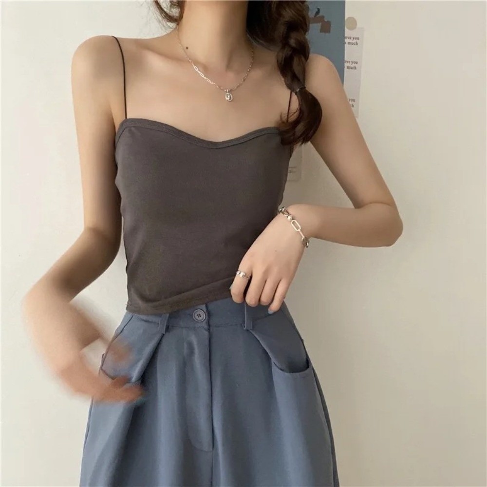Bralette Wireless Soft - Casual Wireless Vest Crop Top With