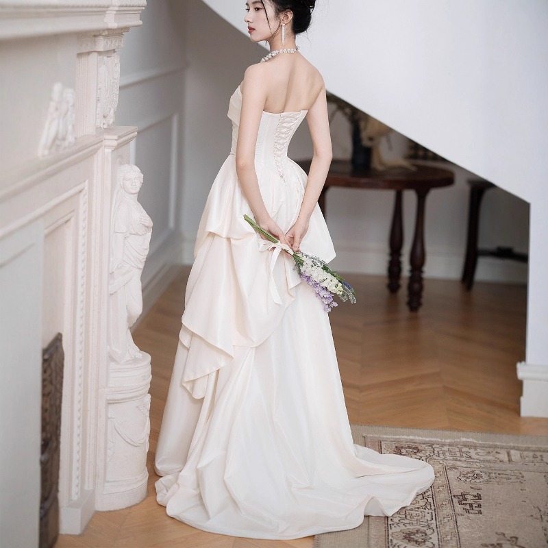 Strapless Bra Backless - French Strapless Bride Engagement Dress, Female