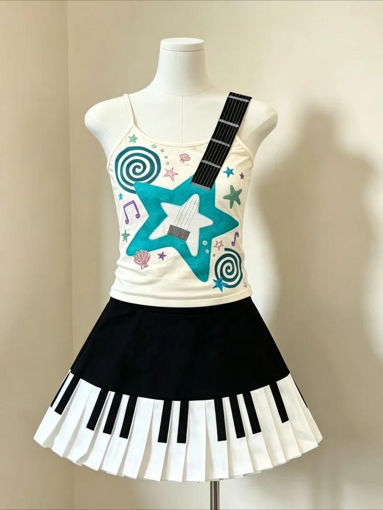 Retro 2000s Harajuku Two Piece - Cami Top Lace recension och pris